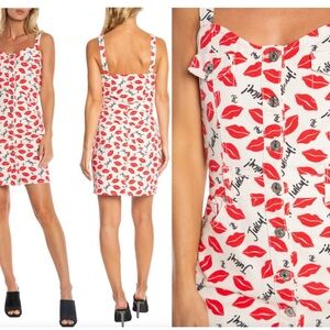 New in bag Juicy Couture Kiss Print Body Con Dress. Size Medium